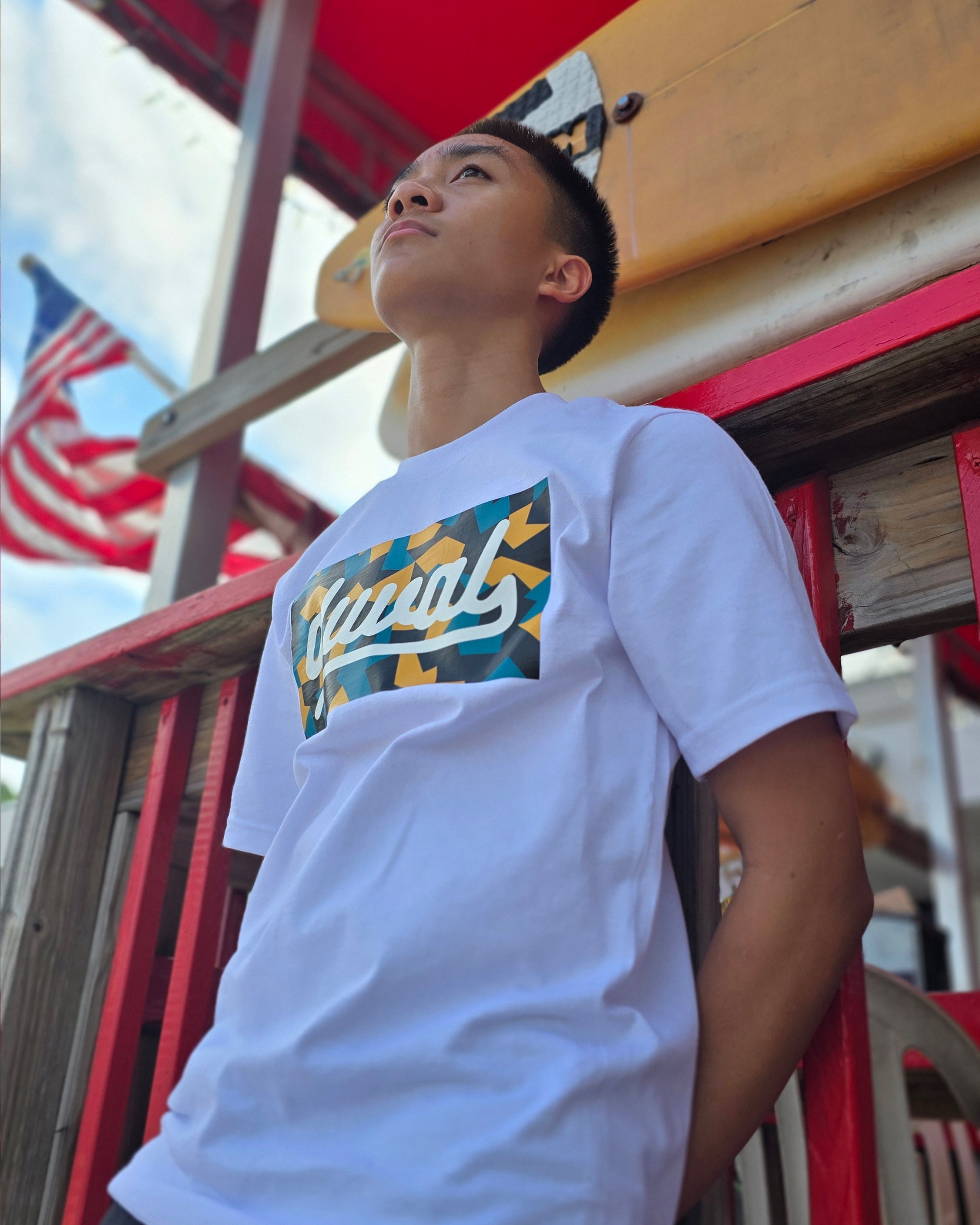 Duval Camo Box Tee - White
